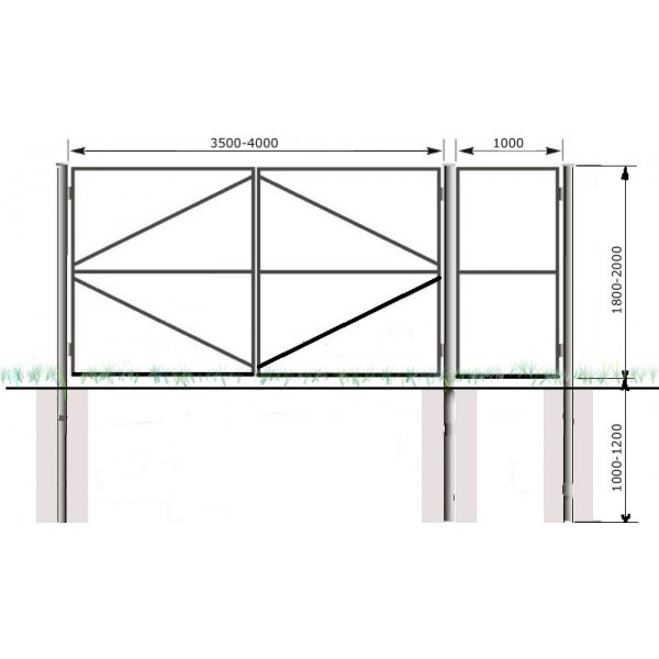 Размеры калитки и ворот. Ворота из профильной трубы 60х40 чертеж. Калитка с профтрубы чертеж. Чертеж распашных ворот 4000*2000мм. Схема сварки ворот из профильной трубы 40x20.